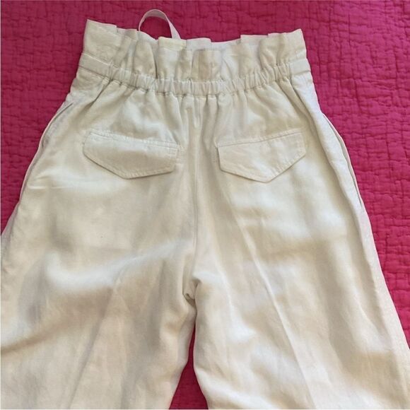 Club Monaco 100% linen White High-Waisted Wide-Leg Pants, US00 - Picture 6 of 8